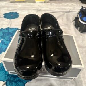 Dansko Glossy Black Clogs